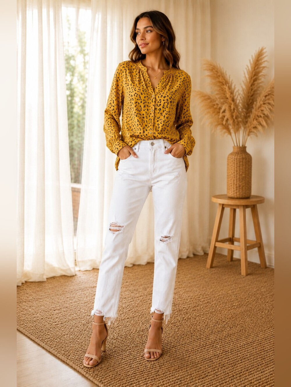 Pull and Bear White Jeans Carrot Style Sz 32 NWOT